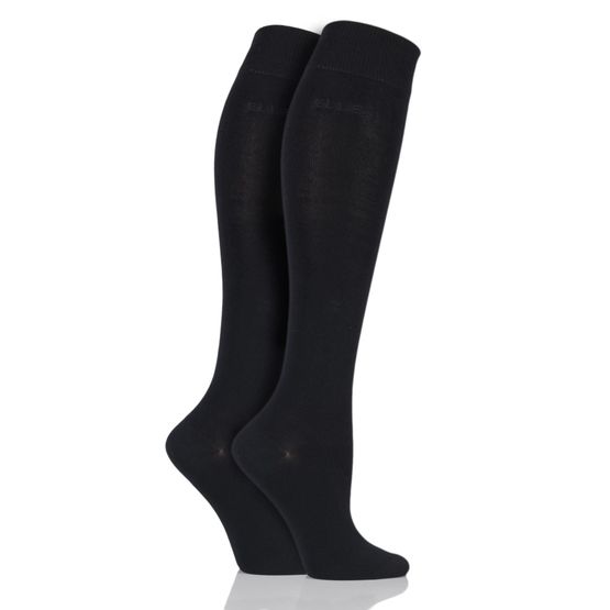 Elle - Bamboo Knee Highs Black 2 Pair Pack