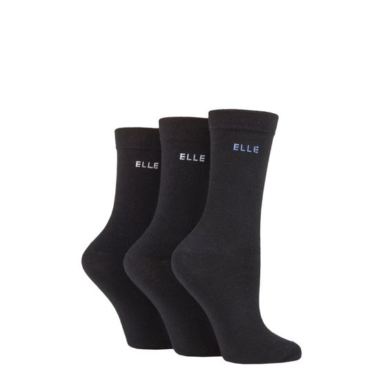 Elle - Cotton Socks Black 3 Pair Pack