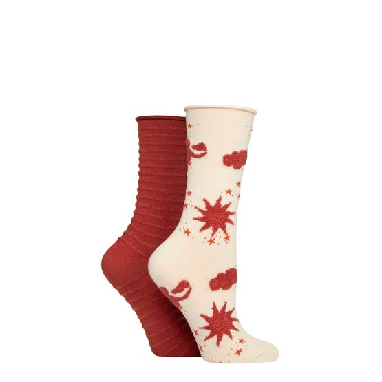 Elle - Feather Socks Wild Poppy 2 Pair Pack