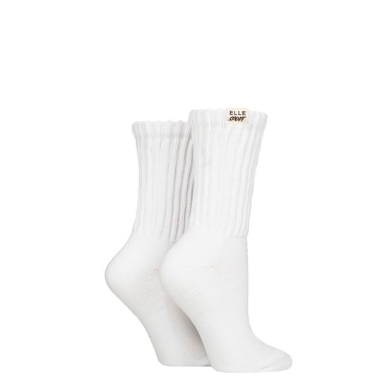 Elle - Slouch Sport Socks White 2 Pair Pack