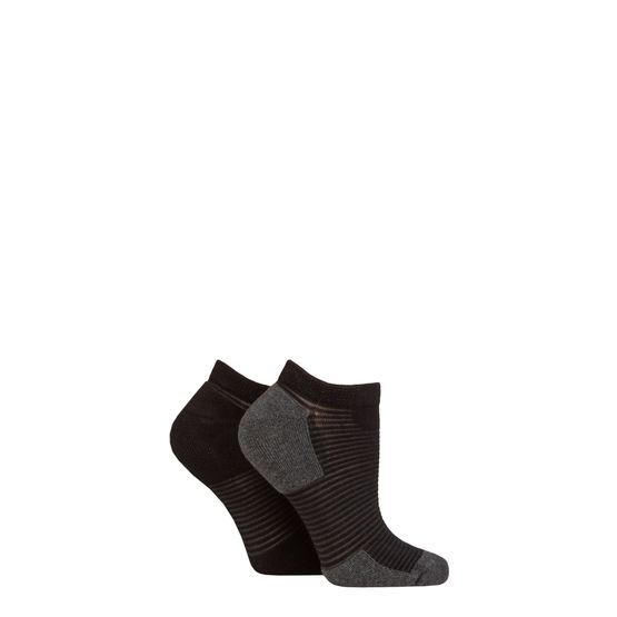 Elle - Sport Cushioned No Shows Black 2 Pair Pack