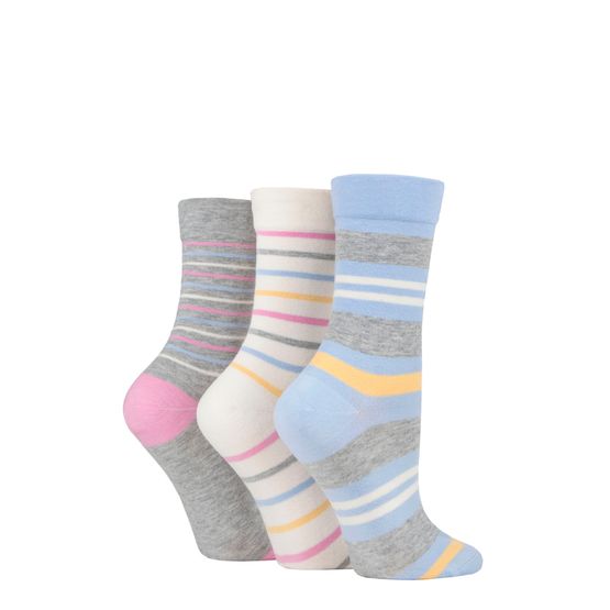 Sockshop - Bamboo Gentle Socks Pastel Stripe 3 Pair Pack