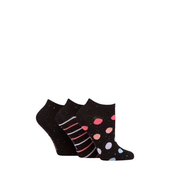 Sockshop - Bamboo Trainer Socks Black Spot 3 Pair Pack