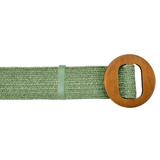 Solis - Rattan Style Stretchy Belt Green