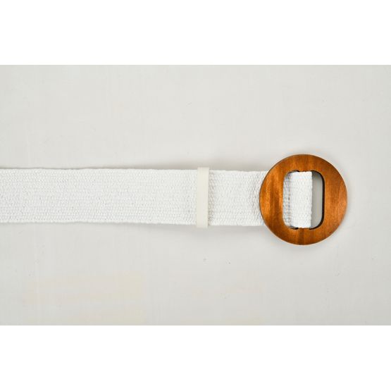 Solis - Rattan Style Stretchy Belt White