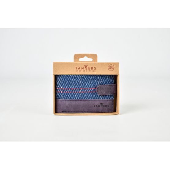 Tanners - Waxed Hunter Leather Wallet Navy