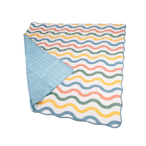 Portofino - Wavy Stripe Large Picnic Blanket