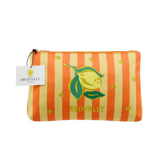 Bronnley - 1884 Lemon &amp; Stripe Zip Purse