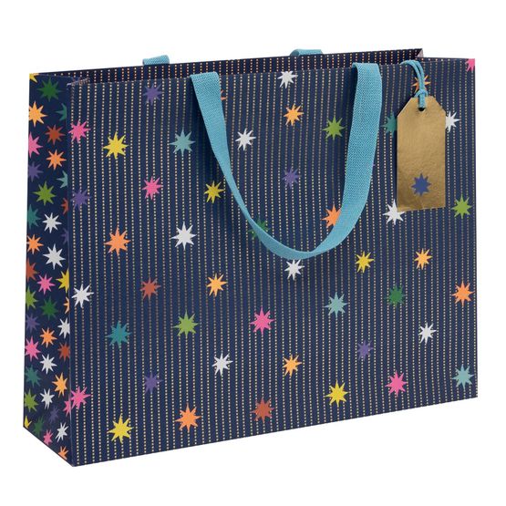 Glick - Large Landscape Gift Bag Star Garland Navy