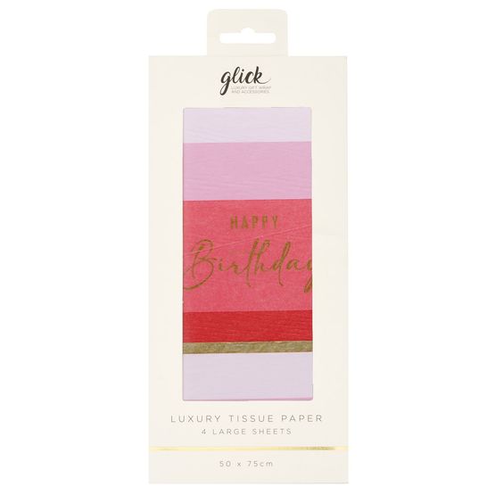 Glick - Birthday Stripe Pink Tissue
