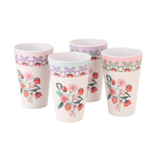 Cath Kidston - Raspberry 4 Pack Melamine Tumblers