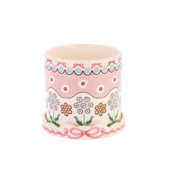 Cath Kidston - Spitalfields Silk Plant Pot with Tray