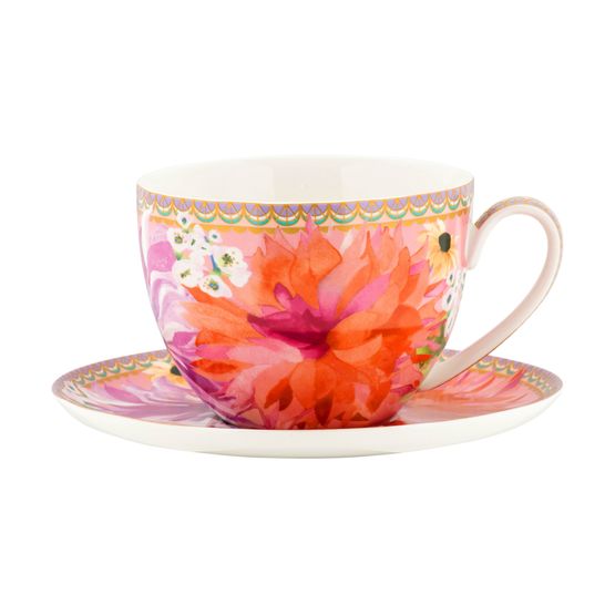 Maxwell Williams - Teas &amp; Cs Dahlia Daze Breakfast Cup &amp; Saucer - Pink