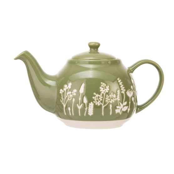 Siip - Wax Resist Floral 2 Cup Teapot Green