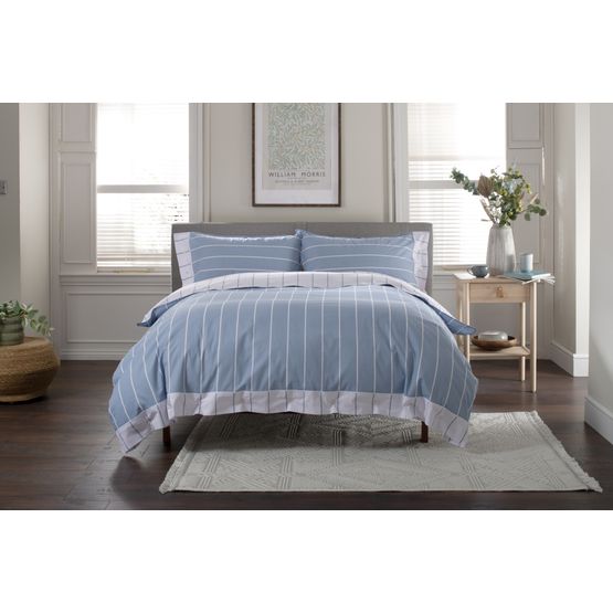 The Lyndon Company - Pinstripe Duvet Set Fog
