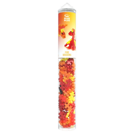 Plus-Plus - Fire Dragons Tube 100 Piece 2D or 3D Puzzle