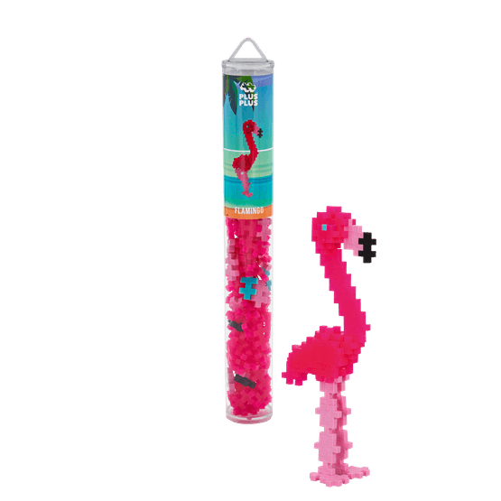 Plus-Plus - Flamingo Tube 100 Piece 2D or 3D Puzzle