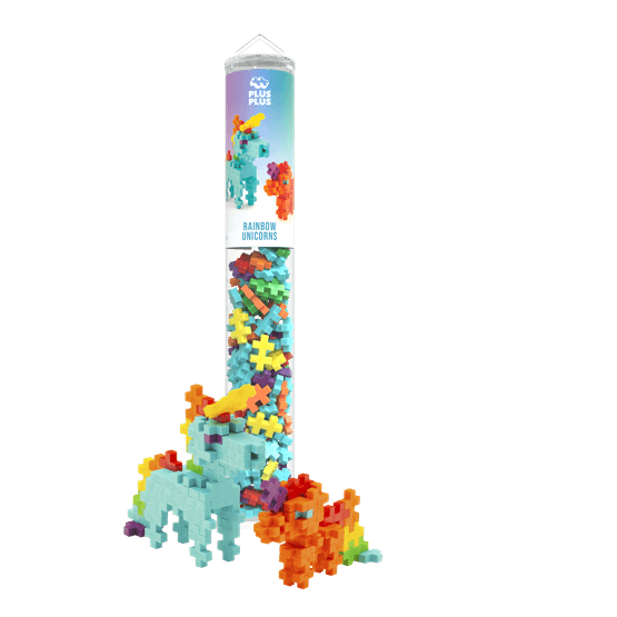 Plus-Plus - Rainbow Unicorns Tube 100 Piece 2D or 3D Puzzle