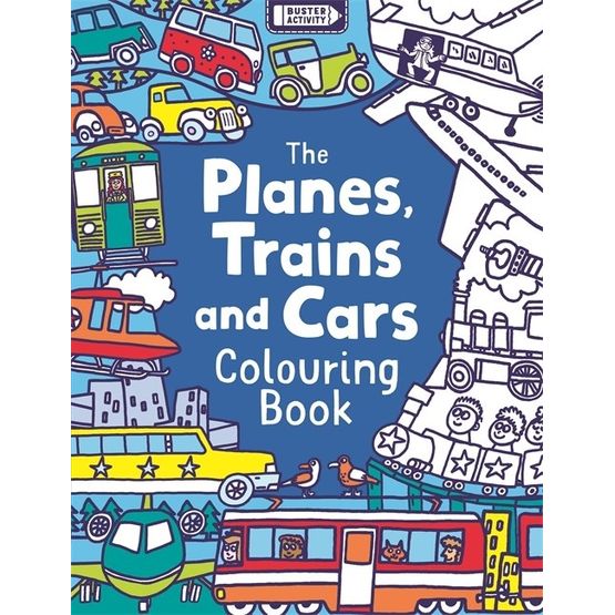 Planes Trains Cars Colouring Activity Book