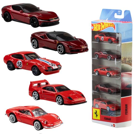 Hot Wheels - Basic Car 5 Pack Ferrari