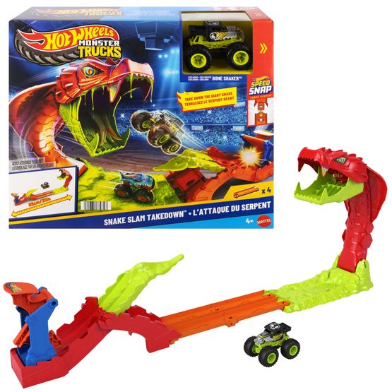 Hot Wheels - Monster Trucks 164 Snake Slam Takedown Toy Car Playset