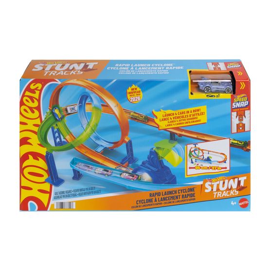 Hot Wheels - Stunt Tracks Rapid Launch Cyclone Toy Car Playset