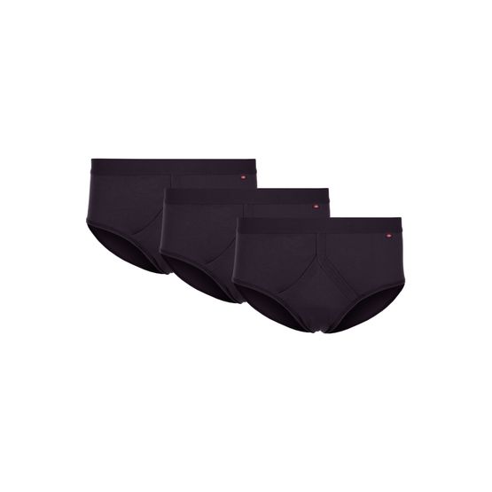 HJ Hall - Cotton Fly-Front Brief 3 Pair Pack Navy