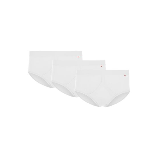 HJ Hall - Cotton Fly-Front Brief 3 Pair Pack White