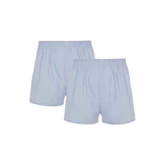 HJ Hall - Cotton Woven Boxers 2 Pair Pack Light Blue