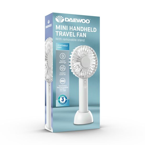 Daewoo - Mini Handheld Fan With Stand