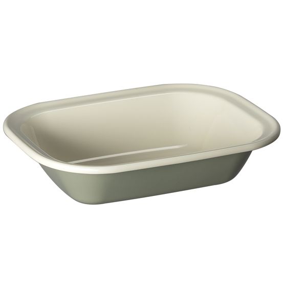 J&amp;L - 24cm Enameled Sage Green Pie Dish