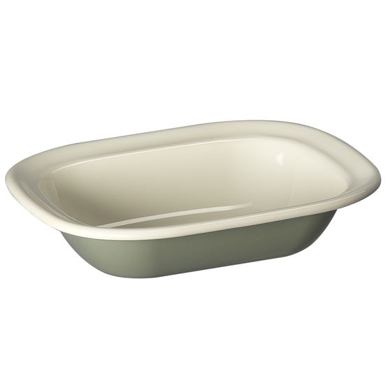 J&amp;L - 20cm Enameled Sage Green Pie Dish