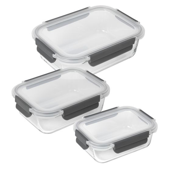 Kuhn Rikon - Glass Storage Container with Lids 3 Piece Set