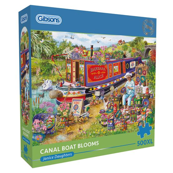 Gibsons - Canal Boat Blooms 500XL Piece Jigsaw Puzzle