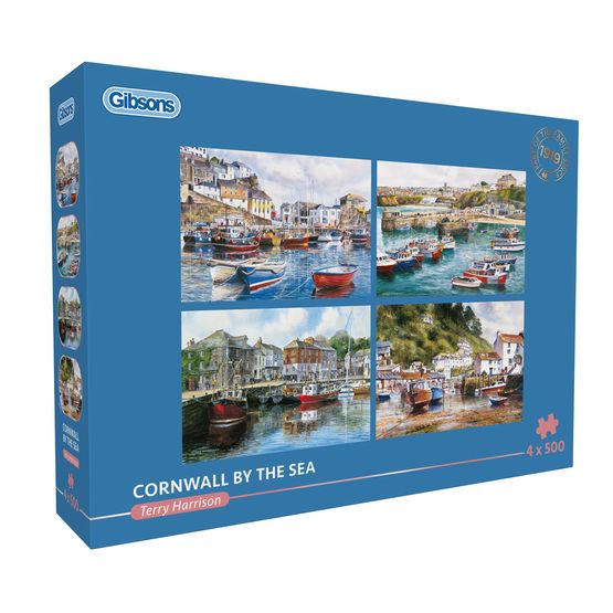 Gibsons - Cornwall by the Sea 4 x 500 Piece Jigsaw Puzzle
