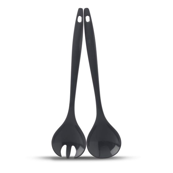 Zeal - Melamine Salad Servers Set of 2 Dark Grey