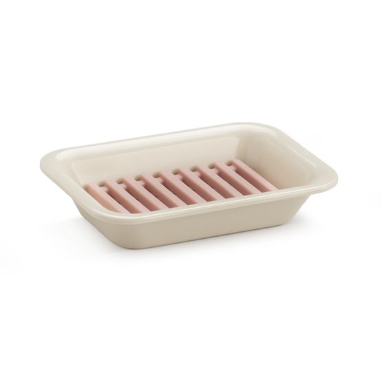 Zeal - Soap Dish Cream with Silicone Pink Inner