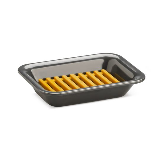 Zeal - Soap Dish Dark Grey with Mustard Silicone Inner