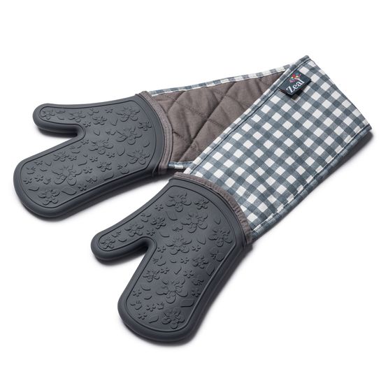 Zeal - SteamStop™ Silicone Double Oven Gloves - Dark Grey