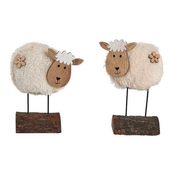 Transomnia - Woolly Sheep on Log Decoration
