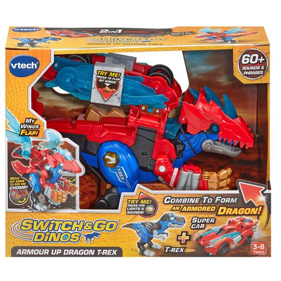 VTech - Switch &amp; Go Dinos Armour Up Dragon T-Rex