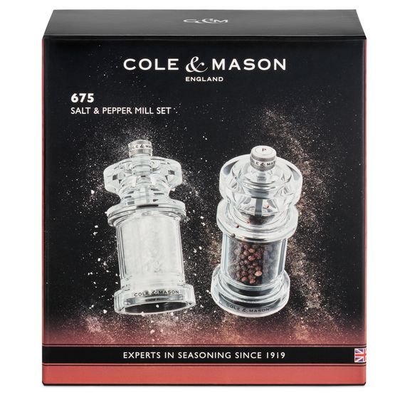 Cole &amp; Mason - Acrylic Salt And Pepper Mill 118mm Set