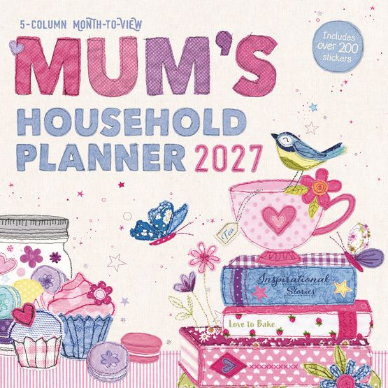 Otter House - Mums Fabric Househol Planner Wall Calendar 2027