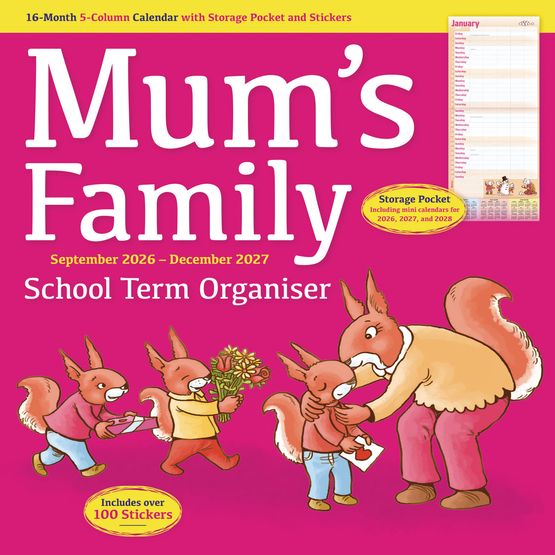 Otter House - Mums Family Organise Planner Wall Calendar 2027