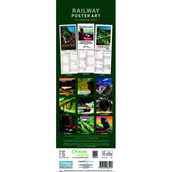 Otter House - Railway Poster Art NRM Slim Calendar 2027