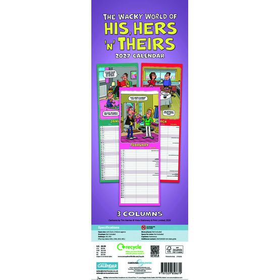 Otter House - Wacky World of His Hers and Theirs Planner Slim Calendar 2027