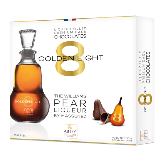 Abtey - Elegance Liqueurs 15 Chocolates with Golden 8 Poire Williams 150g