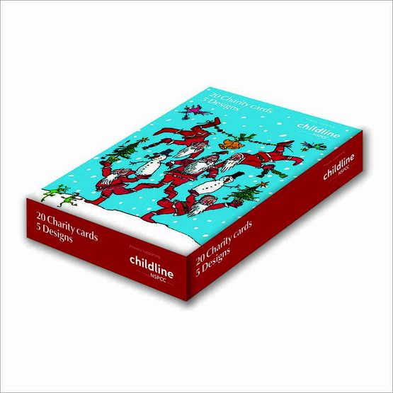 Balancing Santa Box of Christmas Cards