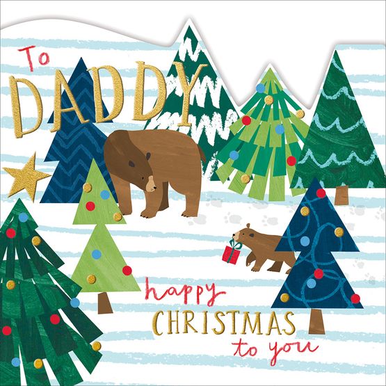 Daddy Bears and Mountains Christmas Card