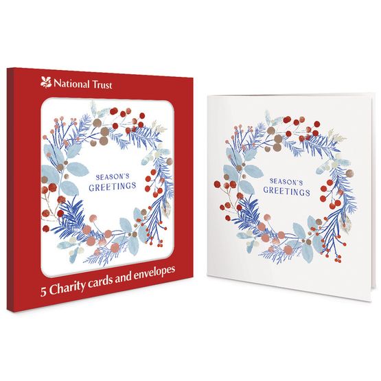 Berries and Leaves Wreath Charity Pack of Christmas Cards